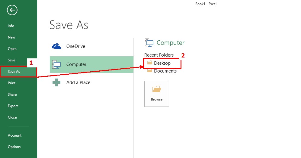 Click Save As button at left panel